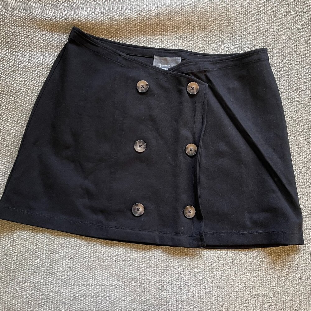 NWT Anthropologie Black Trench Mini Skirt - Size Large - Picture 4 of 7